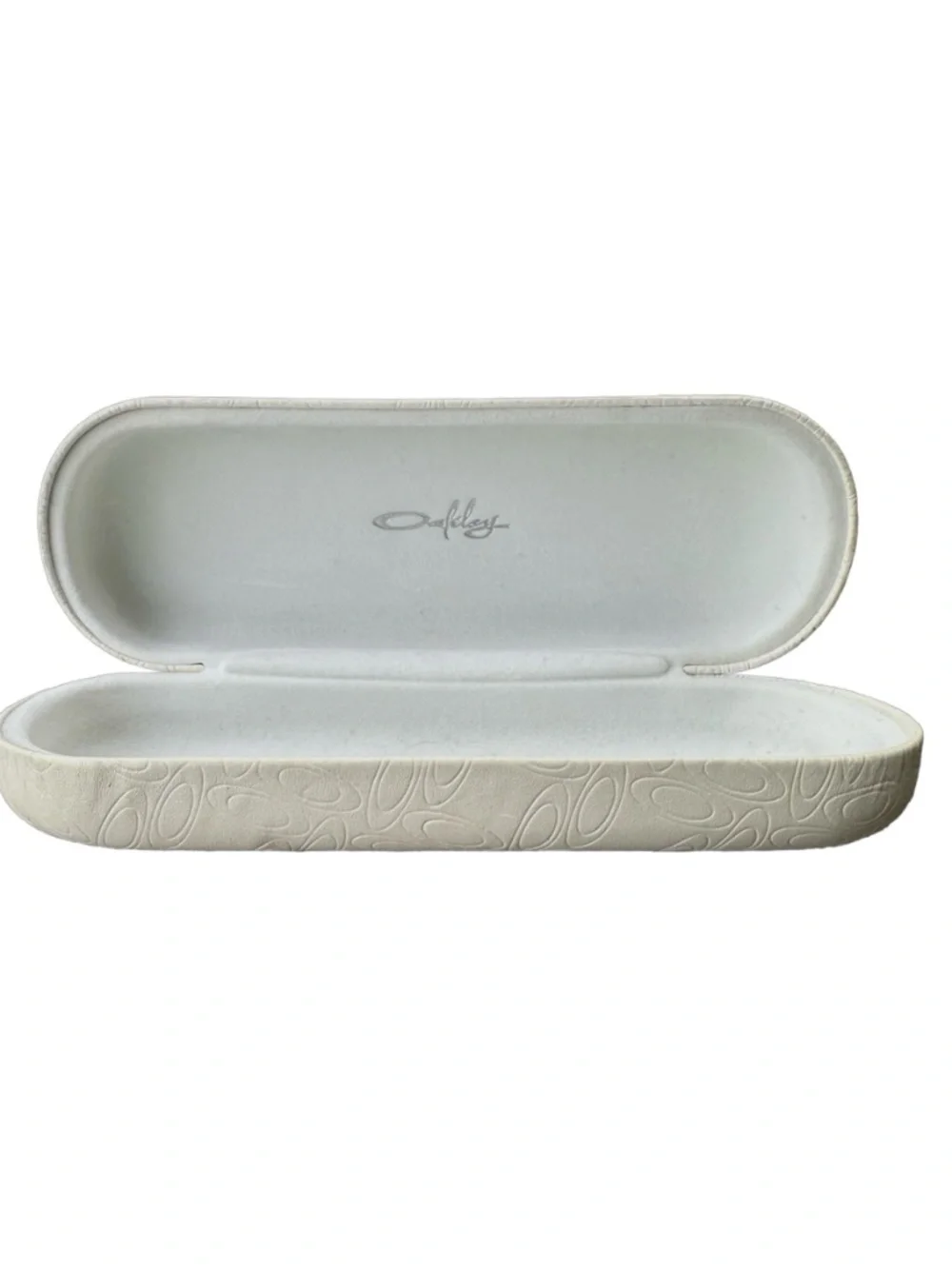 OAKLEY Ivory Eyeglass Sunglasses Clamshell Case 6.5” Embossed